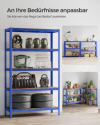 Stabiles Steckregal für Lager oder Werkstatt, belastbar bis 750 kg.