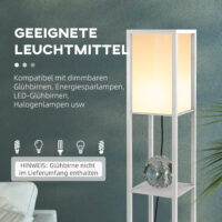 Stehlampe mit Regal für Wohnzimmer und Schlafzimmer aus Holz