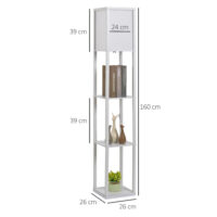 Stehlampe mit Regal für Wohnzimmer und Schlafzimmer aus Holz