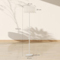 Stehlampe Retro Design mit Fussschalter und weissem Lampenschirm