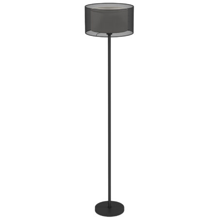 Stehlampe modern zweifarbig mit Fussschalter Metall schwarz