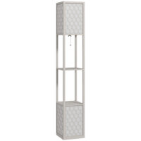 Stehleuchte modern mit Ablagen und Ziehkettenschalter schwarz weiss