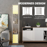 Stehleuchte modern mit Ablagen und Ziehkettenschalter schwarz weiss