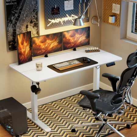 Schreibtisch Stehpult höhenverstellbar für Home Office weiss