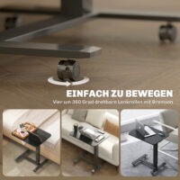 Stehpult höhenverstellbar mit Rollen C-Form schwarz
