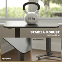 Stehpult höhenverstellbar mit Rollen C-Form schwarz