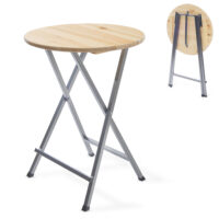 Stabiler Stehtisch mit massiver Tischplatte, geeignet für Innen- und Außenbereiche.