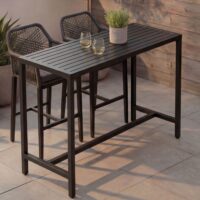 Stehtisch Gartentisch Bartisch Outdoor Metall 105x130x65cm anthrazit