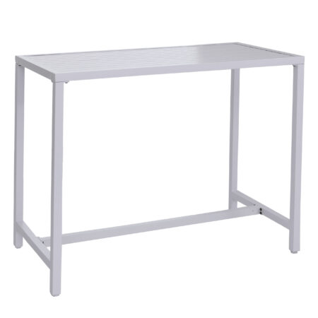 Stehtisch Gartentisch Bartisch Outdoor Metall 105x130x65cm hellgrau