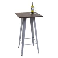 Stehtisch mit Holz-Tischplatte Bistrotisch Bartisch 107x60x60cm grau