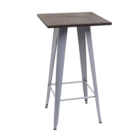 Stehtisch mit Holz-Tischplatte Bistrotisch Bartisch 107x60x60cm grau