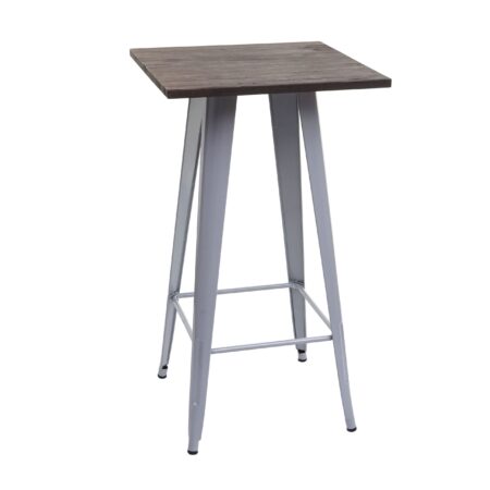 Stehtisch mit Holz-Tischplatte Bistrotisch Bartisch 107x60x60cm grau