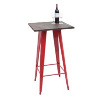 Stehtisch mit Holz-Tischplatte Bistrotisch Bartisch 107x60x60cm rot