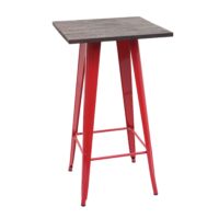 Stehtisch mit Holz-Tischplatte Bistrotisch Bartisch 107x60x60cm rot