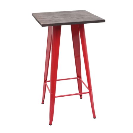 Stehtisch mit Holz-Tischplatte Bistrotisch Bartisch 107x60x60cm rot