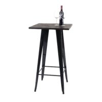 Stehtisch mit Holz-Tischplatte Bistrotisch Bartisch 107x60x60cm schwarz
