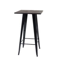 Stehtisch mit Holz-Tischplatte Bistrotisch Bartisch 107x60x60cm schwarz