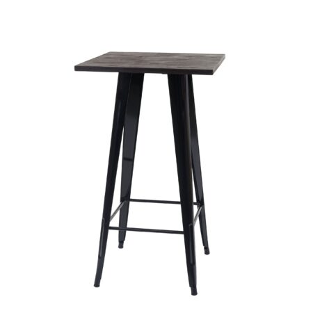 Stehtisch mit Holz-Tischplatte Bistrotisch Bartisch 107x60x60cm schwarz