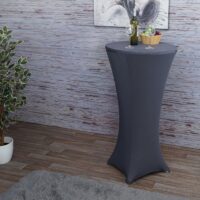 Stehtischhusse Tischhusse Stretch Bezug Ø60cm anthrazit-grau
