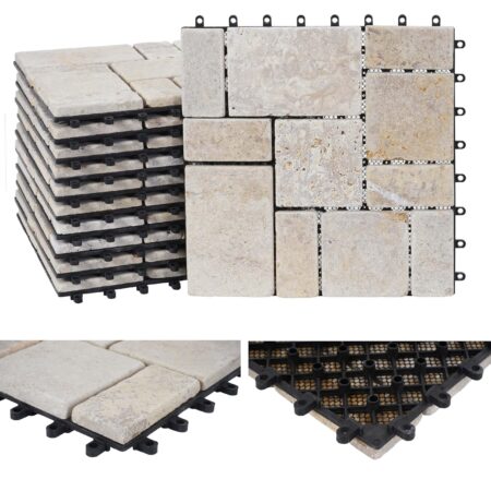 Steinfliese 1m2 JAM-K70 Gartenfliese Naturstein 11x je 30x30cm