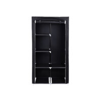 Stoff-Kleiderschrank Faltschrank Schwarz.