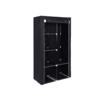 Stoff-Kleiderschrank Faltschrank Schwarz.