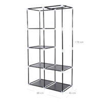 Stoff-Kleiderschrank Faltschrank Schwarz.