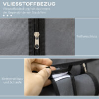 Stoffschrank mit Kleiderstange und Regalen Aufbewahrung dunkelgrau