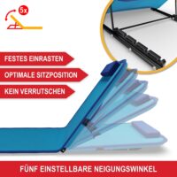 Leichte, faltbare Strandliege mit 5-fach verstellbarer Rückenlehne für maximalen Komfort.