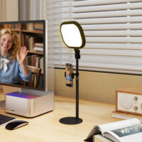 Streaming Lampe LED Nachttischlampe dimmbar mit Handyhalterung