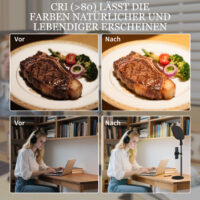 Streaming Lampe LED Nachttischlampe dimmbar mit Handyhalterung