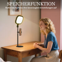 Streaming Lampe LED Nachttischlampe dimmbar mit Handyhalterung