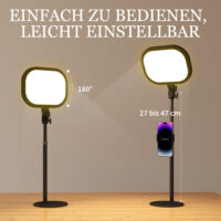 Streaming Lampe LED Nachttischlampe dimmbar mit Handyhalterung