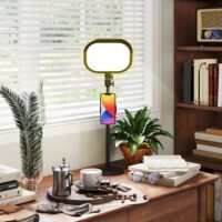Streaming Lampe LED Nachttischlampe dimmbar mit Handyhalterung