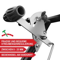 Robuster Streuwagen (45 Liter) geländegängig, mit regulierbarer Streumenge.