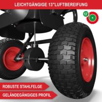 Robuster Streuwagen (45 Liter) geländegängig, mit regulierbarer Streumenge.