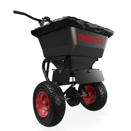 Robuster Streuwagen (45 Liter) geländegängig, mit regulierbarer Streumenge.