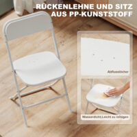 Stühle 6er-Set klappbar faltbar mit Stahlrahmen weiss