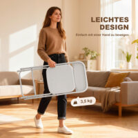 Stühle 6er-Set klappbar faltbar mit Stahlrahmen weiss