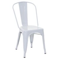 Stuhl Bistrostuhl Stapelstuhl Metall Industriedesign stapelbar weiss