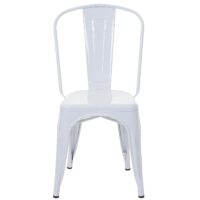 Stuhl Bistrostuhl Stapelstuhl Metall Industriedesign stapelbar weiss