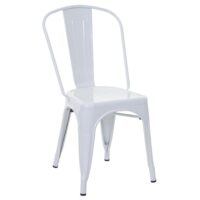 Stuhl Bistrostuhl Stapelstuhl Metall Industriedesign stapelbar weiss