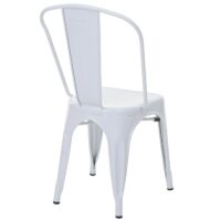 Stuhl Bistrostuhl Stapelstuhl Metall Industriedesign stapelbar weiss