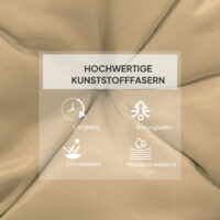 Stuhlkissen 2er Set 8cm dick mit Bindebändern 98x50cm khaki
