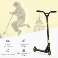 Goldener Stunt Scooter mit ABEC 9 Kugellagern, geeignet für Kinder und Jugendliche ab 14 Jahren