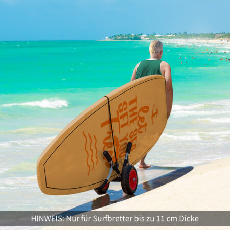 Klappbarer Transportwagen aus Aluminium für Surfbretter, belastbar bis 45 kg
