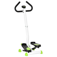 Grüner Swing Stepper mit LCD und Handgriff, belastbar bis 100kg.