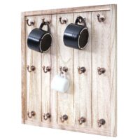 Tassenhalter Hängeregal Tassenbrett Wandboard Shabby-Look 50x45x5cm natur