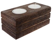 3-teiliges Teelichthalter Set Shabby-Look Vintage braun