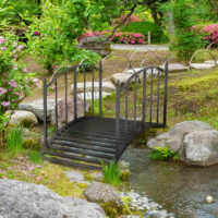Teichbrücke Gartenbrücke im Vintage Stil für Garten und Teich Metall
